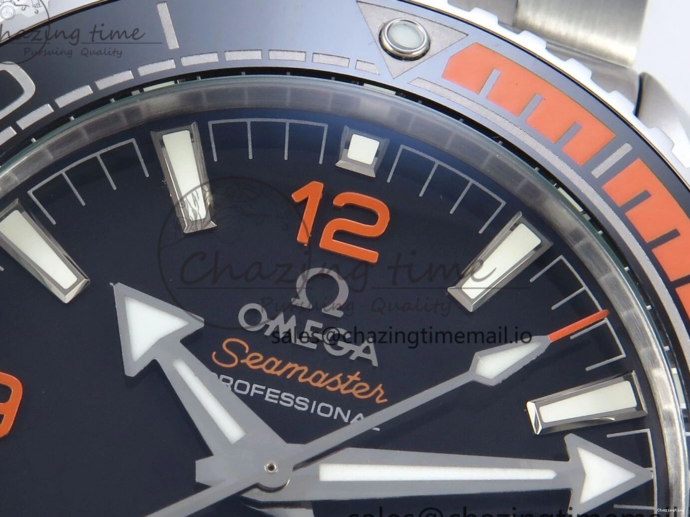 0509 WrinkleFree Seamaster Planet Ocean 600M 43.5mm SS SCF 1:1 Best Edition Black Orange Bezel Black Dial on SS Bracelet A8900 Super Clone 7682